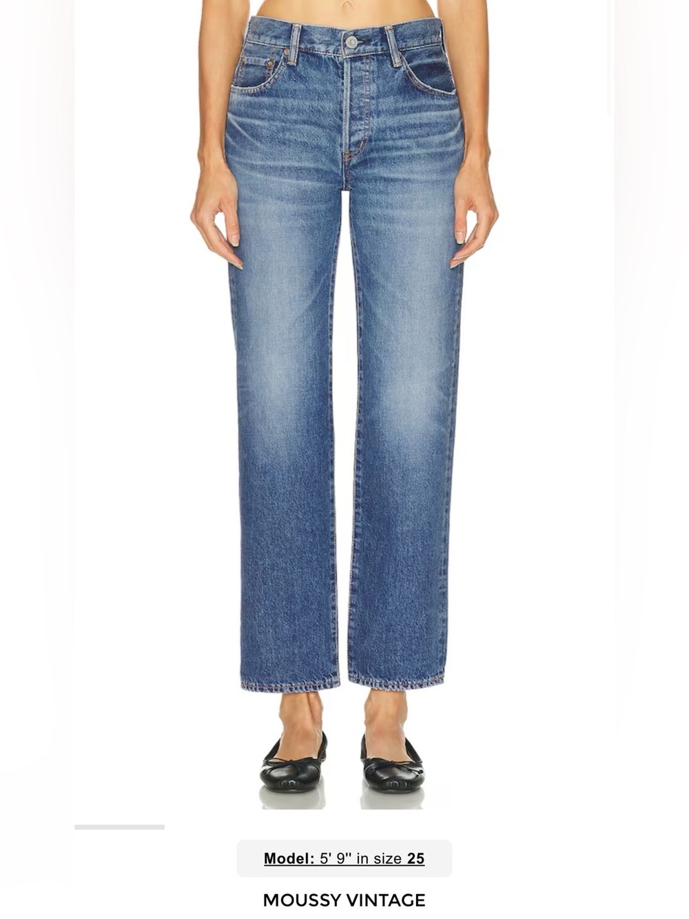 Moussy Vintage My Sunset Straight Japanese Denim Blue Jeans Size 26 NWT $380